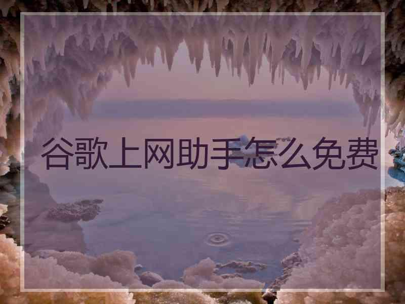 谷歌上网助手怎么免费